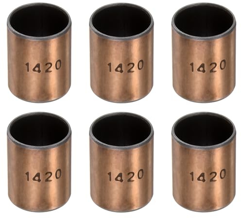 sourcing map Sleeve Bearings 14mm Bore x 16mm OD x 20mm Length Plain Bearings Wrapped Oilless Bushings for Sliding Parts of Machinery, 6pcs