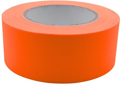 UV FLOOR - Gaffer Adhésif Orange Fluo 50mm X 25M - Gaffer Qualité Premium - Accessoire Fluorescent - Fête - Bande Adhésive Décorative -