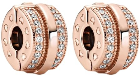 Amuefer S925 Charms goldene Sicherheitsketten, Clips, Spacer Anhänger | Geschenk für Frauen, Mädchen, Freunde, Ehefrau, Mutter, Tochter – Geburtstag, Jahrestag, Valentinstag, Weihnachten