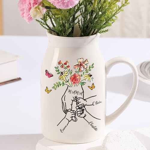 Regali per la Festa della Mamma Nonna Vasi da Fiori in Ceramica Personalizzati con Nome Vasi da Fiori Piccoli Decorazioni per la Casa (A)