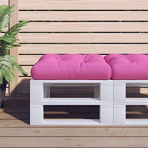 LAPOOH Kissen für Palettensofa, Palettenkissen, Palettenpolster, Palettenmöbel, Paletten Polster, Sitzauflagen Für Loungemöbel, Paletten Sitzkissen Rosa 60x60x12 cm Stoff