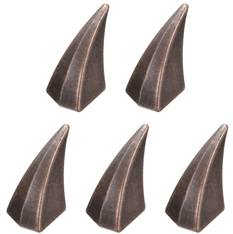 QUARKZMAN 5 Set Leder Nieten 27 x 16mm Doppelkappe Hohlnieten Hornschrauben Zubehör mit Metall Schraubnieten Rücknieten Punk für Gürtel Dekoration Kleidung Katzenkrallen-Spikes (Rotbronze)