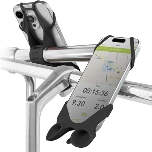 Bone Fahrrad-Krawatten-Lautsprecher, Fahrrad-Smartphone-Halter, Lautsprecher, Audio-Vergrößerung, Lautstärke-Verstärker, Silikon-Griff, Telefon-Halter, Drop Prevention, Anti-Vibration - Schwarz