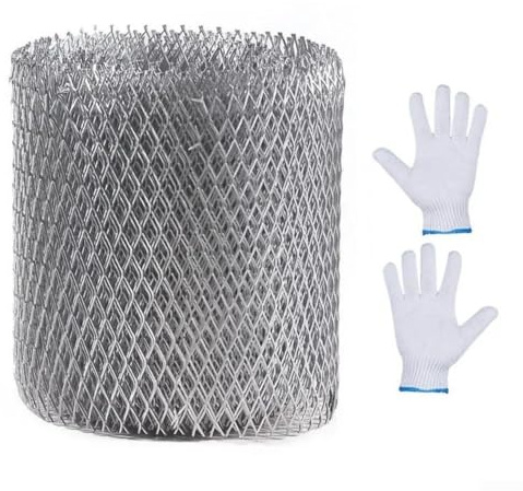 Rete di protezione per grondaie, in alluminio, anti-fogliame, protezione per muschio, foglie, fango, detriti (12,7 cm x 6 m)