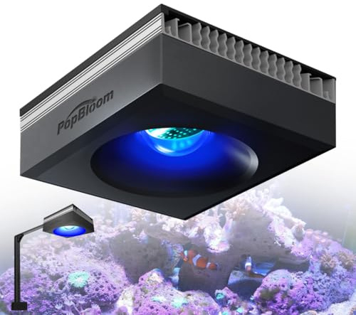PopBloom RL90 LED Aquarium LED Beleuchtung, Vollspektrum Aquarium Lampe, Salzwasser Aquarienbeleuchtung mit WiFi-Steuerung für Korallen, Riffe Meerwasser Aquarium Tank(100W WiFi)
