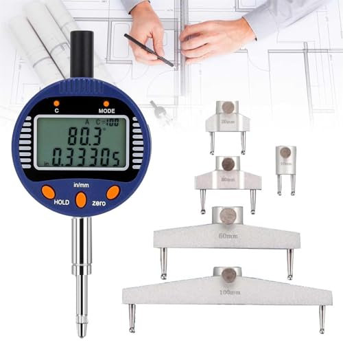 MTTXY High Accuracy Digital Radius Gauge, Electronic Inside and Outside Radius Gage with 10/20/30/60/100mm Changeable Measuring Jaw for Plastic Molds, Bearing