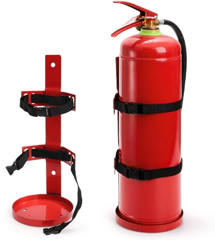 Bekith 2 Pack Fire Extinguisher Mount Wall Bracket, Heavy Duty Wall Hanging Bracket up to 5 lbs, Fire Extinguisher Holder for Home, Office, School, Laboratory