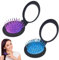 2 PCS Mini Brosses Cheveux,Brosse Cheveux Voyage,Petite Brosse a Cheveux,Brosse Cheveux Pliable Avec Miroir, Peigne de Massage,Pliable Petite Brosse Cheveux Ronde pour Femmes, Hommes