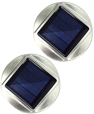 DOITOOL Solar Replacement Top 2pcs Stainless Steel for Garden Patio | Solar Powered, Rechargeable Ni-1.2v Aaa1500ma Battery, Ip55 Waterproof, 6-8h Working Time