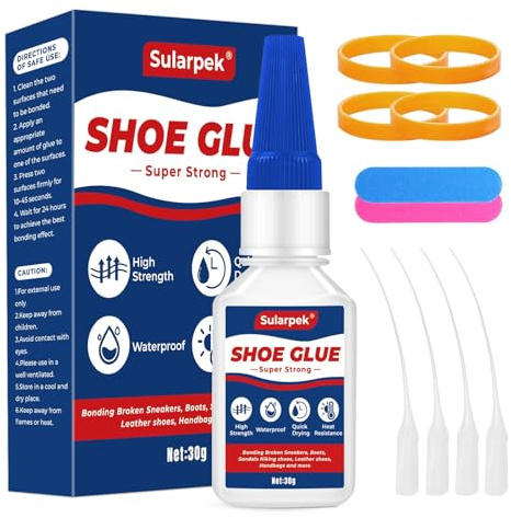 Sularpek Skosulor lim, 30 g skolim extra starkt vattentät, omedelbart skolim för sneakers, sulor, stövlar, sandaler, höga klackar och läder