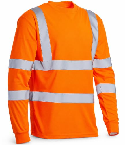 Blackrock Hi-Vis Long Sleeve T-Shirt, Work Utility & Safety Clothing, High Viz, Work Tops, Clothing PPE Workwear, Birds Eye Polyester, Breathable, Class 3 Certified,