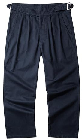 Pantalones Gurkha para Hombre, de algodón, Estilo Retro, de Corte Recto, Estilo Chino, Color Azul, Talla Grande, para Verano 2025