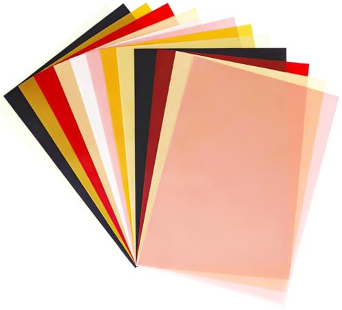 50 Blatt Transparentpapier, Seidenpapier Bunt A4, Transparentpapier Bedruckbar 100g/m², Pauspapier, Pergamentpapier zum Bedrucken, Abpauspapier, Durchsichtiges Papier für Laternen, Verpacken