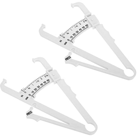 TOPPERFUN Calibrador de Grasa Corporal Portátil 2 Unidades Cinta Métrica Medidor de Pliegues Cutáneos Dispositivo de Medición de Grasa para Hombres y Mujeres Herramienta de Salud