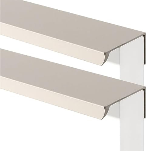 JIALUO0318 Aluminiumlegierung Unsichtbare Griffe Möbelgriffe Versteckter Schrankgriffe Schubladengriff Küchengriffe Türgriff Knöpfe Kaschmir Grau 2 Stück (Length 400mm)