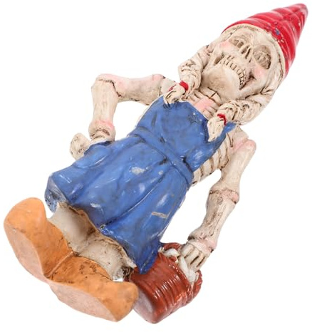 Ciieeo Resin Skeleton Figurine Halloween Decor Outdoor Horror Gnome Decoration Unique Spooky Halloween Ornament for Garden and Indoor Party Atmosphere