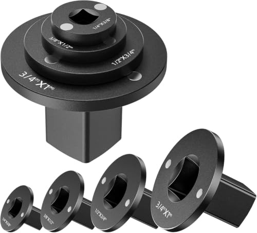 Candeon Low Profile Impact Socket Adapter Set, 4pc Magnetic Socket Adapters Drive Ratchet Adapter Set for Tight Spaces 3/4 to 1, 1/2 to 3/4, 1/2 to 3/8, 1/4 to 3/8
