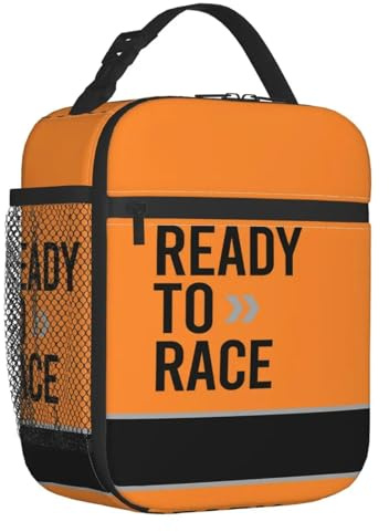 TFDGDGH Ready to Race Insulated Lunch Tote Bag Enduro Cross Motocross Bitumen Bike Life Resuable Cooler Thermal Bento Box School Travel
