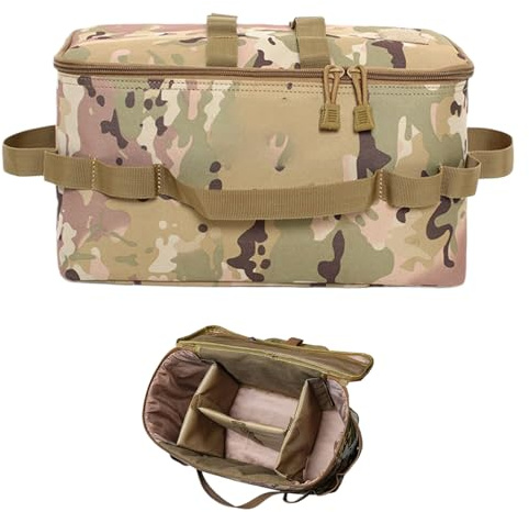 30 x 22 cm camping redskap väska – vattentät ficka, dragkedja i bestickhållare, kompakt förvaringssats, resa – lång svans – väska | vikbart redskap fodral för grill picknick klättring