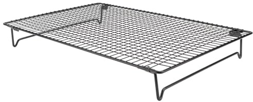 Angoily Grille de Refroidissement en Acier au Carbone Antiadhésive Grosse Taille Noire pour Biscuits Gâteaux Outil de Pâtisserie Multifonction pour Refroidir et Rôtir à Domicile