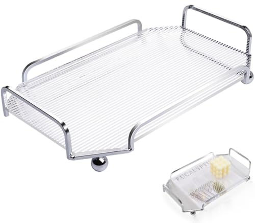Gadpiparty Plateau de Service Transparent Multi-usage et Plateau de Rangement pour Fruits Desserts et Snacks Pratique pour Café et Thé Usage Quotidien et Réception
