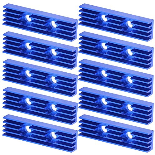 10 Stück Kühlkörper, CPU-Kühler, industrielle Steuerungskomponenten, Lochfräsen, Aluminium-Kühlkörper für Transistoren, Röhren, Leistungsplatinen, 9 x 5 x 35 Königsblau mit