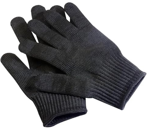 HEALBYBLE Schnittfeste Schutzhandschuhe HPPE Level 5 Stahl Mehrzweck-Kratz- und Schnittschutzhandschuhe Klasse Schwarze Arbeitsschutzhandschuhe,Langlebiger