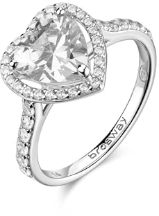 Brosway Anillo de mujer de plata e Infinite White con símbolo de corazón | Colección Fancy – FIW166