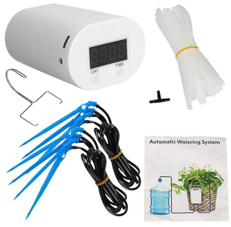 Irrigatore automatico per piante - ABS da 7,87x5,91 pollici, pompa autoadescante, timer programmabile con ciclo di 30 giorni | di irrigazione a goccia per interni per piante in vaso, irrigazio