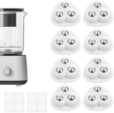 8 Pack Appliance Sliders Countertop Small Appliance Casters Furniture Sliders Rollers for Kitchen Appliances, Coffee Maker, Blender, Oven Countertop Sliding, White