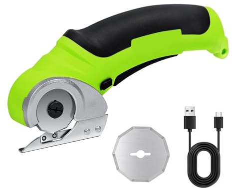 Forbici Elettriche For Tessuti Senza Fili, Taglierina Rotante Elettrica, For Impieghi Gravosi In Scatola Di Cartone, Da Cucito Ricaricabili Rifinitura Pulita E Ordinata