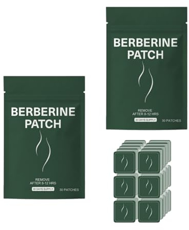 Berberine Transdermal Patches, 30-Day Supply, 8-12 Hour Release, Support for Wellness & Metabolic Health, Convenient Daily Use.