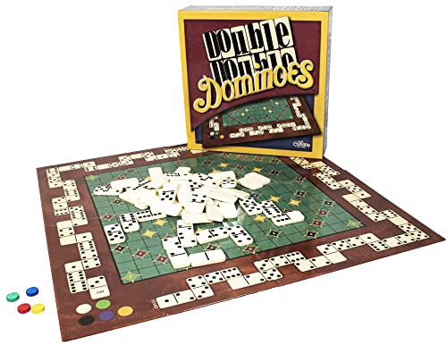Calliope Games Double Double Dominoes - Mexican Train Domino Board Game With a Twist - Family Game For Game Night -2-4 Players