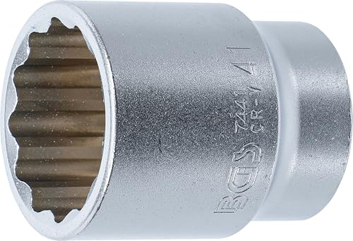 BGS 7441 | Steckschlüssel-Einsatz Zwölfkant | SW 41 mm | Antrieb Innenvierkant 20 mm (3/4) | Chrom-Vanadium-Stahl | Verchromt, matt