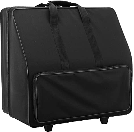 Alpenklang 120-Bass Akkordeon Koffer/Trolley (Akkordeontrolley, Holzkern, Plüsch-Polsterung, 56 x 50 x 33 cm, festes wasserabweichendes Oberflächenmaterial) schwarz