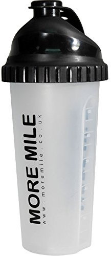 More Mile Coctelera de proteínas de 650 ml, color negro