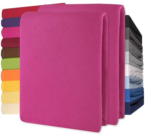 CelinaTex Lucina bäddmadrass dubbelpack 90 x 200 – 100 x 200 cm rosa bomull dra-på-lakan