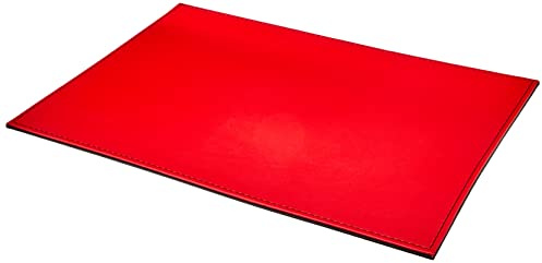 Duo - Platzset rechteckig, rot/schwarz, Kunstleder, Maße: 40 x 30 cm