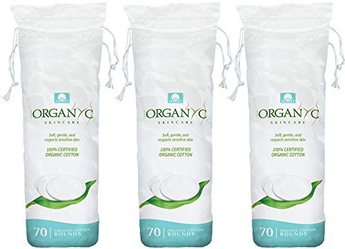 Organyc 100% Organic Cotton Rounds - Biodegradable Cotton, Chemical Free, For Sensitive Skin (210count) - Daily Cosmetics Beauty and Personal Care