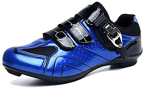 Herren Fahrradschuhe Damen Professionelle Rennradschuhe Kompatibel mit SPD und Look Delta Cleats Indoor Peloton Fahrradschuhe, Blau - blau - Größe: 39.5/40 EU