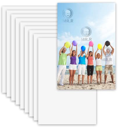 MR.R 10 PCS Sublimation Blanks Aluminum Sheets 0.22mm Thickness with Film Protection for Stamping Sheets Panel Plate Metal Craft DIY Jewelry Making (Glossy White, 10 x 15 cm)