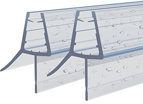 通用 Duschkabinen-Dichtleiste, Transparent, PVC Finish, Polyvinylchlorid (PVC), 100x100 cm, für 4-6mm Glasdicke, Wasserabweiser, Schwallschutz