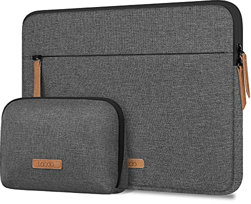 Lacdo 360° Protective Laptop Sleeve Case for 14 inch New MacBook Pro M5 Pro/Max A3426 A3427 2026, M5/M4/M3/M2/M1 Chips Pro Max A3434 A3112 A3401 A3185 A2918 A2992, 13.8 Surface Laptop 7, Dark Gray