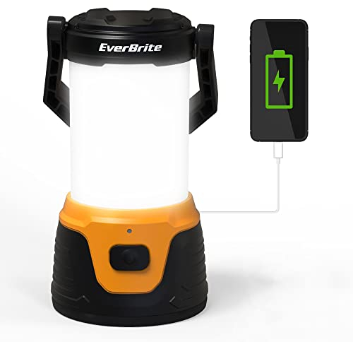 EverBrite LED Camping Lantern Rechargeable, 1000 Lumen 5 Modes Camping Lights, 4400 mAh Portable Power Bank, Lightweight Emergency Tent Light for Outdoor, Hiking, Camping, Fishing, Hunting, Garden