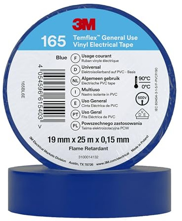 3M Temflex 165 165BL6E Cinta Aislante Temflex 165 Azul (L x B) 25m x 19mm