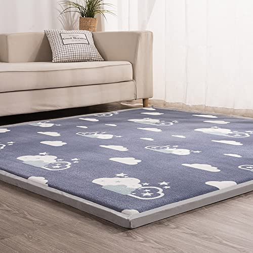 Loartee Teppich Für Kinderzimmer,als Krabbeldecke fürs Kind,3cm Dicker korallenrote Samtmatte Kinderteppich