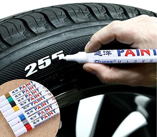 Rotulador de pintura para coche, resistente al agua, permanente, tinta para neumáticos de coche, neumáticos de goma, suministros estacionarios de metal, banda de rodadura, 1 unidad