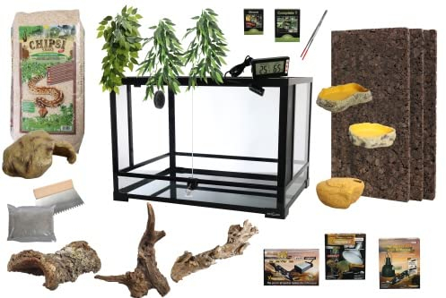 Komplettset Deluxe: Für Leopardgeckos (100x50x50cm) Terrarium OHNE! Terrarium