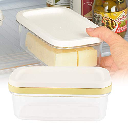 Butterschneider-Box, Butterschneider, Butterdose mit Deckel und Schneider, Butterbehälter aus Kunststoff für Arbeitsplatte oder Kühlschrank