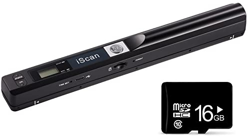 Portable Scanner, Handheld Document Scanner with 16g SD Card A4 Photo Scanners 900DPI Colour Portable Scanners for Documents, USB Rechargeable Handheld Scanner for Work Business Trips Studies